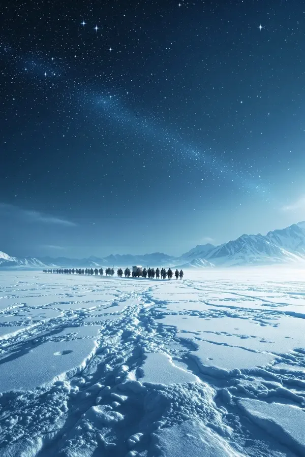 千里雪原 星空海报